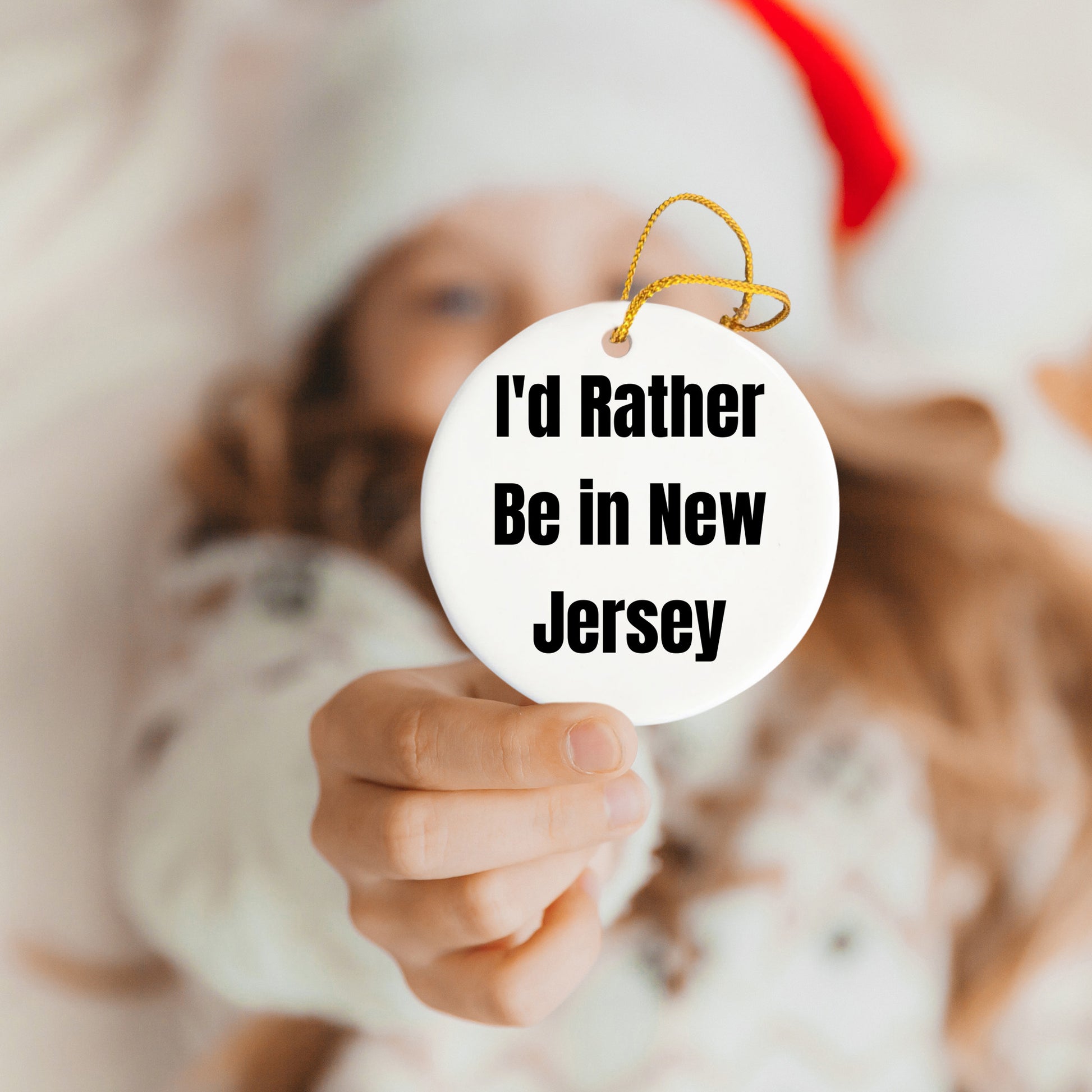 Gifts from Men to Friends - I'd Rather Be In New Jersey Circle Ornament - Unique Christmas Unique Gifts