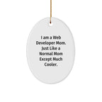 Gifts from Mom, Web Developer Mom, to Web Developer Friends - I Am A Web Developer Mom Oval Ornament for Christmas, Unique Web Developer Gifts