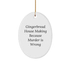 Gingerbread House Making Fun Oval Ornament Gifts from Friends to Family