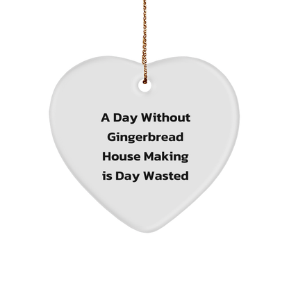 Gingerbread House Making Gifts for Friends, Heart Ornament with Funny Quote, Gifts from Friends for Christmas, Heart-Shaped MDF Ornament for Gingerbread House Fans