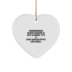 Gingerbread House Making Gifts for Friends from, Funny Heart Ornament, Quote Inspired, White, Heart Shaped, Christmas Unique Gifts for Gingerbread House Making Enthusiasts