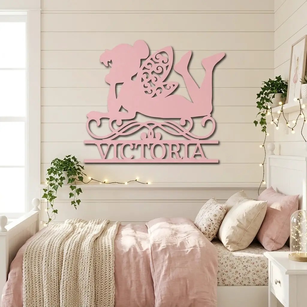 Personalized Fairy Metal Wall Art | Custom Fairy Name Sign | Whimsical Fantasy Metal Decor | Girls Bedroom Wall Art | Made in USA