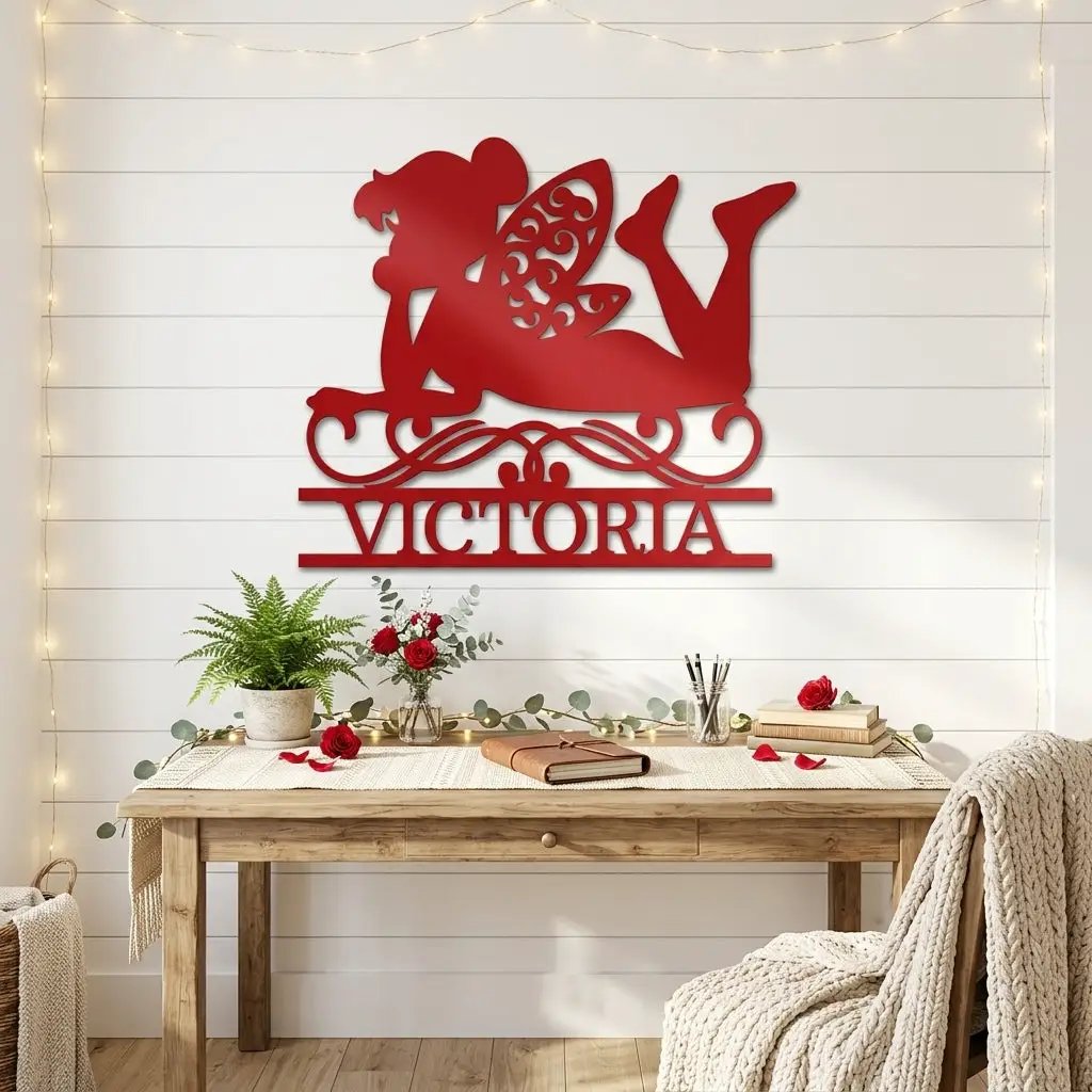 Personalized Fairy Metal Wall Art | Custom Fairy Name Sign | Whimsical Fantasy Metal Decor | Girls Bedroom Wall Art | Made in USA