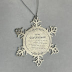 Girlfriend Snowflake Ornament Gifts, To My Girlfriend You are braver than you believe, stronger than you seem, Inspirational Gifts For Girlfriend Ornament, Birthday, Christmas Gifts For Girlfriend Men Women
