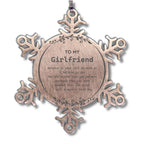 Girlfriend Snowflake Ornament Gifts, To My Girlfriend You are braver than you believe, stronger than you seem, Inspirational Gifts For Girlfriend Ornament, Birthday, Christmas Gifts For Girlfriend Men Women