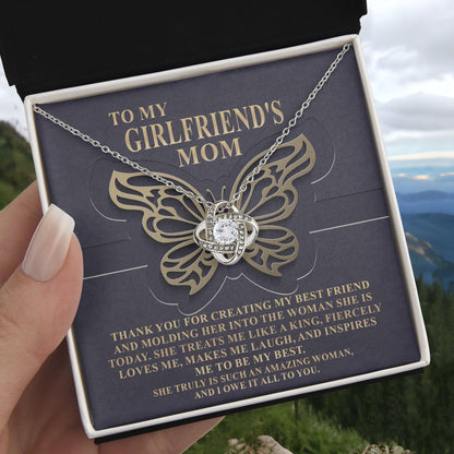 To My Girlfriend's Mother Thank You for Raising a Wonderful Woman Love Knot Pendant Necklace - Mallard Moon Gift Shop