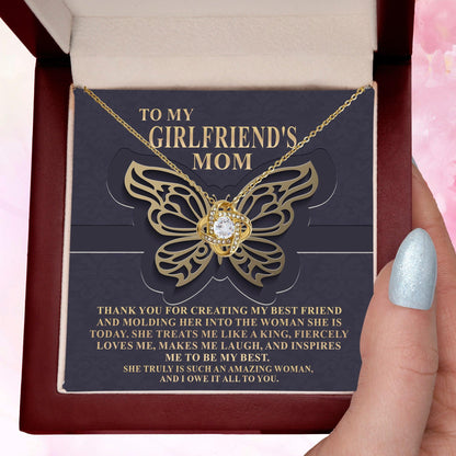 To My Girlfriend's Mom Thank You For My Best Friend Love Knot Pendant Necklace - Mallard Moon Gift Shop