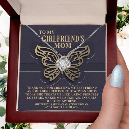 To My Girlfriend's Mom Thank You For My Best Friend Love Knot Pendant Necklace - Mallard Moon Gift Shop
