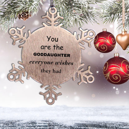 Goddaughter Snowflake Ornament, Everyone wishes they had, Inspirational Ornament For Goddaughter, Goddaughter Gifts, Birthday Christmas Unique Gifts For Goddaughter