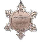 Goddaughter Snowflake Ornament Gifts, To My Goddaughter You are braver than you believe, stronger than you seem, Inspirational Gifts For Goddaughter Ornament, Birthday, Christmas Gifts For Goddaughter Men Women