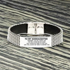 Goddaughter Gifts, To My Goddaughter Remember, you will never lose. You will either WIN or LEARN, Keepsake Stainless Steel Bracelet For Goddaughter Engraved, Birthday Christmas Gifts Ideas For Goddaughter X-mas Gifts