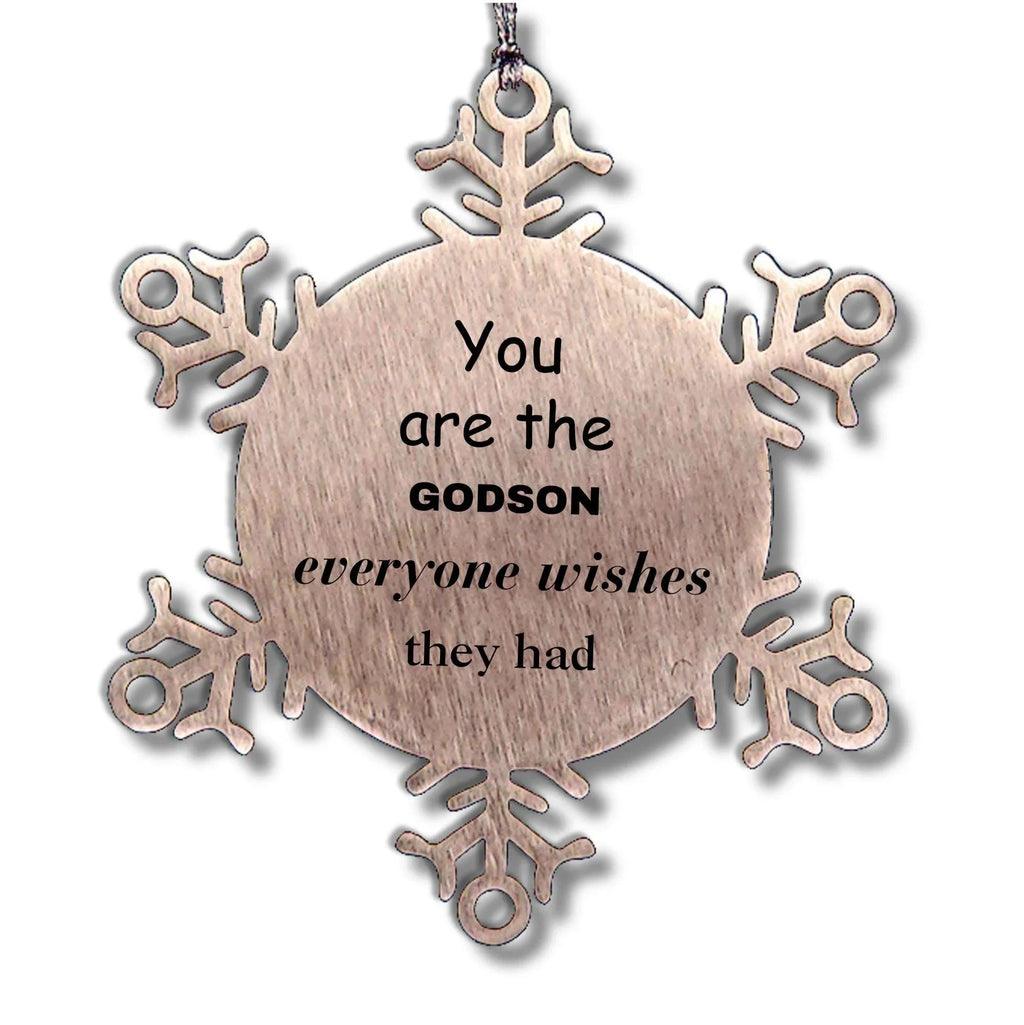 Godson Snowflake Ornament, Everyone wishes they had, Inspirational Ornament For Godson, Godson Gifts, Birthday Christmas Unique Gifts For Godson