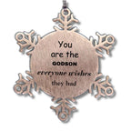 Godson Snowflake Ornament, Everyone wishes they had, Inspirational Ornament For Godson, Godson Gifts, Birthday Christmas Unique Gifts For Godson
