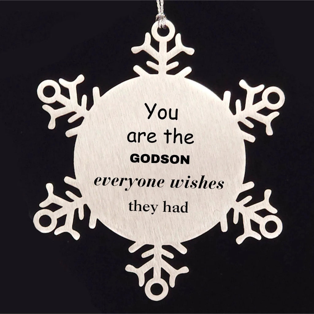 Godson Snowflake Ornament, Everyone wishes they had, Inspirational Ornament For Godson, Godson Gifts, Birthday Christmas Unique Gifts For Godson