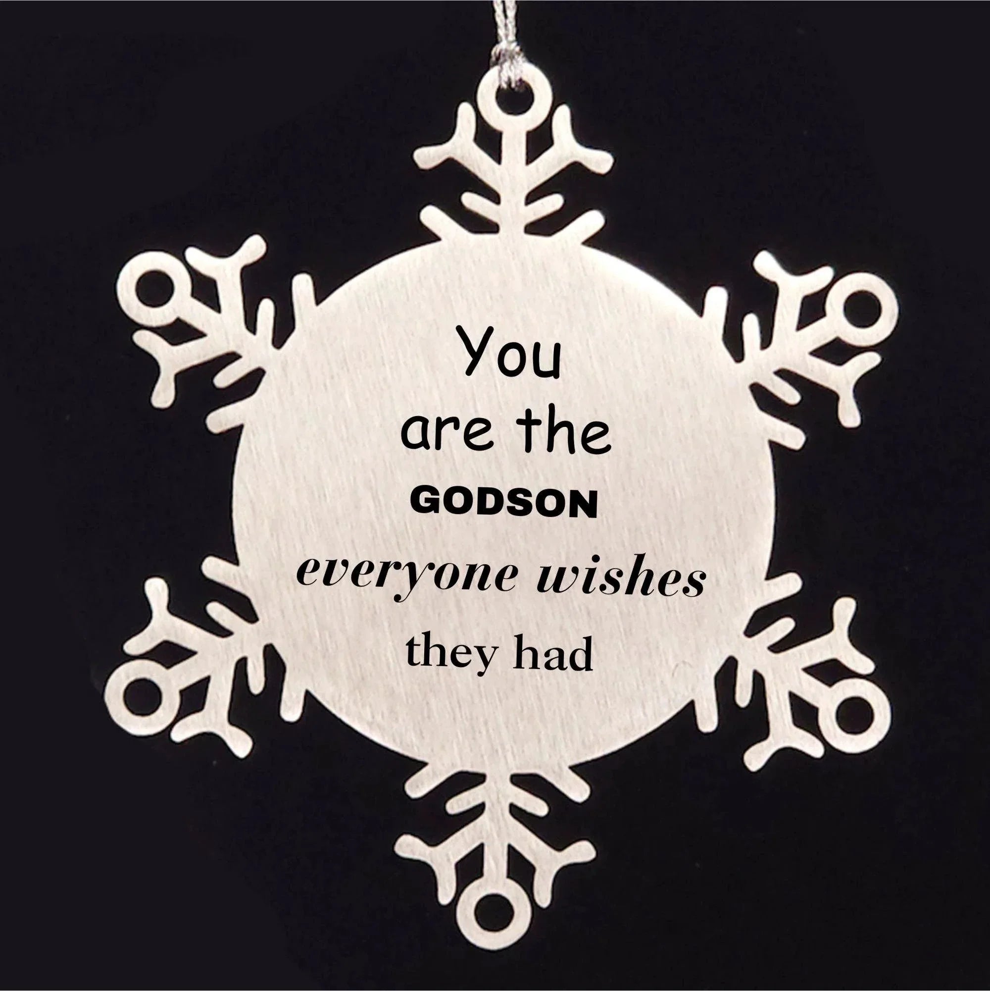 Godson Snowflake Ornament, Everyone wishes they had, Inspirational Ornament For Godson, Godson Gifts, Birthday Christmas Unique Gifts For Godson