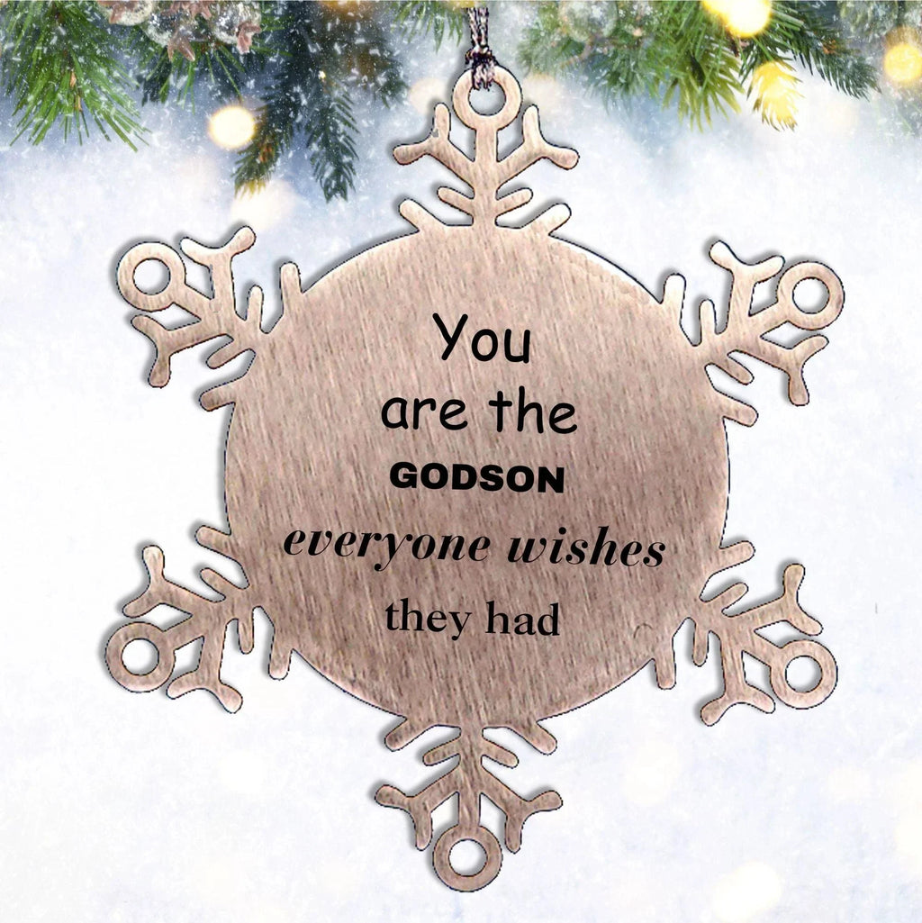 Godson Snowflake Ornament, Everyone wishes they had, Inspirational Ornament For Godson, Godson Gifts, Birthday Christmas Unique Gifts For Godson