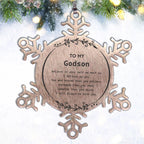 Godson Snowflake Ornament Gifts, To My Godson You are braver than you believe, stronger than you seem, Inspirational Gifts For Godson Ornament, Birthday, Christmas Gifts For Godson Men Women