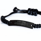 Godson Black Rope Bracelet Gifts, To My Godson You are braver than you believe, stronger than you seem, Inspirational Gifts For Godson Engraved, Birthday, Christmas Gifts For Godson Men Women