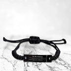 Godson Black Rope Bracelet Gifts, To My Godson You are braver than you believe, stronger than you seem, Inspirational Gifts For Godson Engraved, Birthday, Christmas Gifts For Godson Men Women