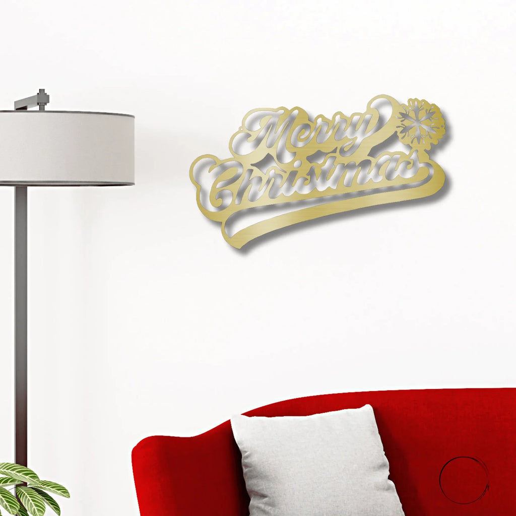 Classic "Merry Christmas" Metal Wall Sign - Bring Holiday Cheer to Any Room