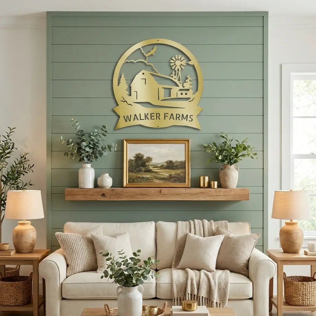 Barn Farmhouse Custom Name Metal Art Wall Sign