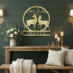 Personalized Mr & Mrs Deer Metal Sign – Custom Last Name Wedding Wall Art – Rustic Anniversary Gift for Couple