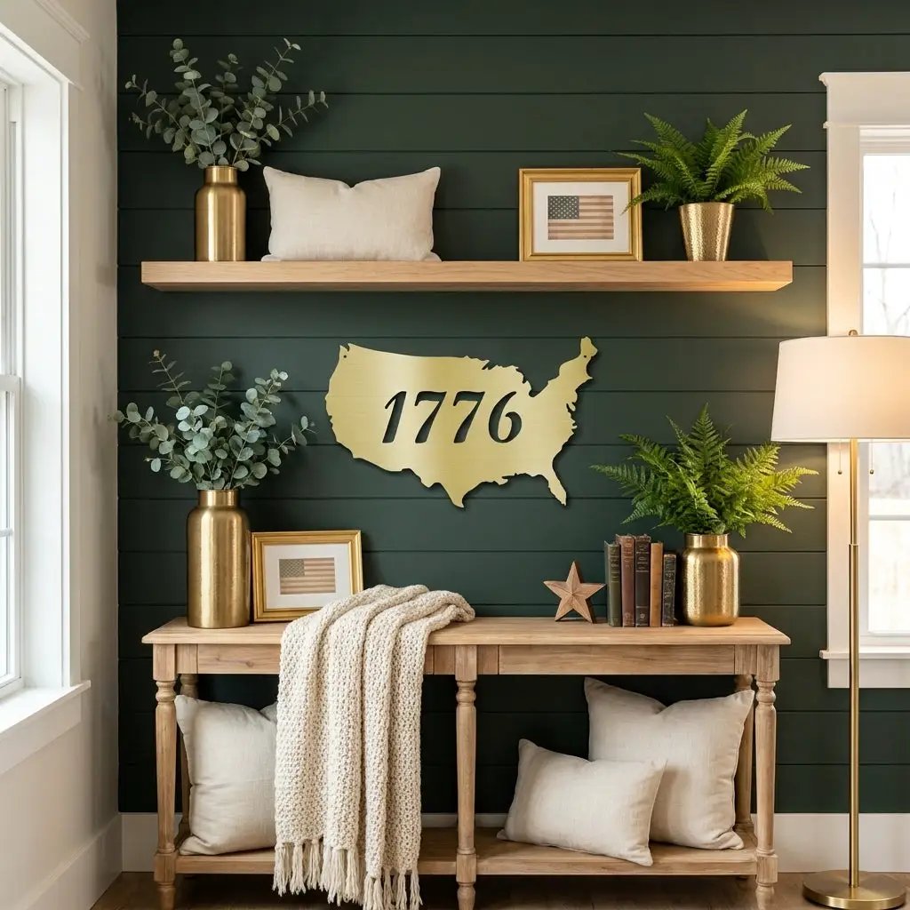 Patriotic Gift 1776 Metal Art Steel Wall Sign