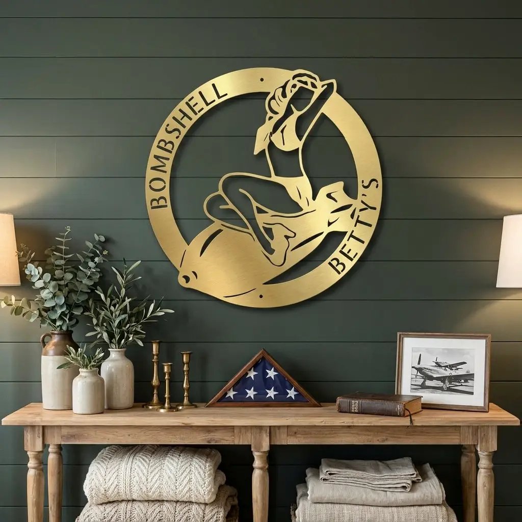Personalized Vintage Pin-Up Metal Art – Bold, Fun & Made for Your Space