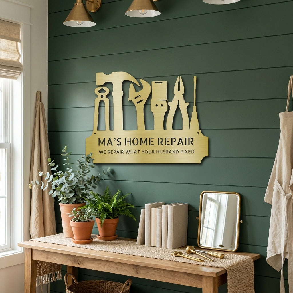 Personalized Tool Metal Wall Art – Mechanic Garage Decor – Workshop Wall Art – Gift for Dad