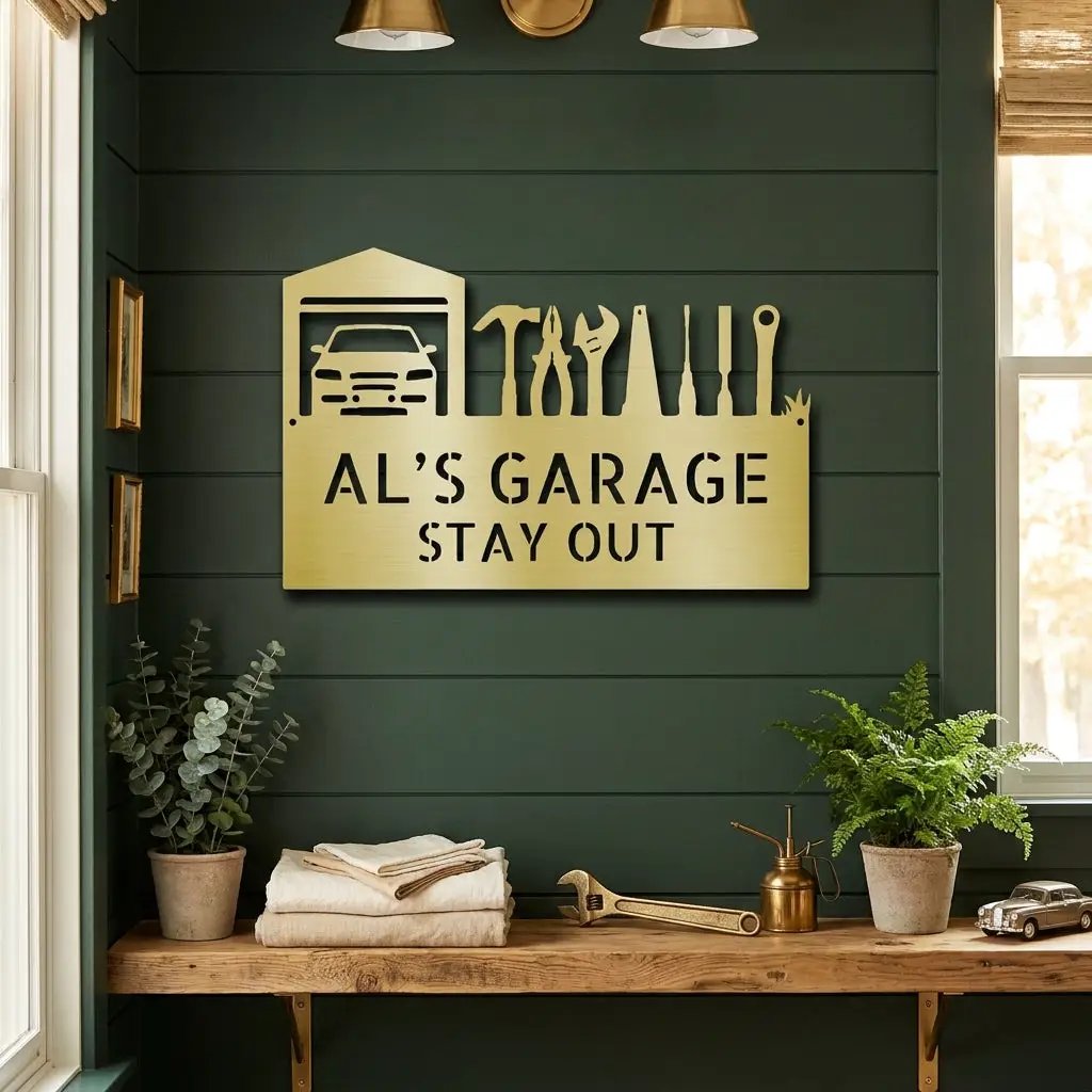 Garage Personalized Metal Sign, Custom Mechanic Wall Art, Car Enthusiast Decor, Automotive Shop Sign