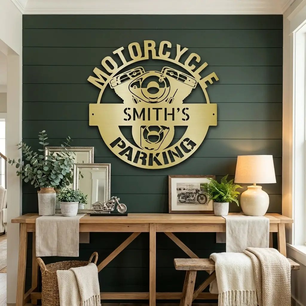 Personalized Motorcycle Metal Sign, Custom Biker Wall Art, Motorcycle Garage Decor