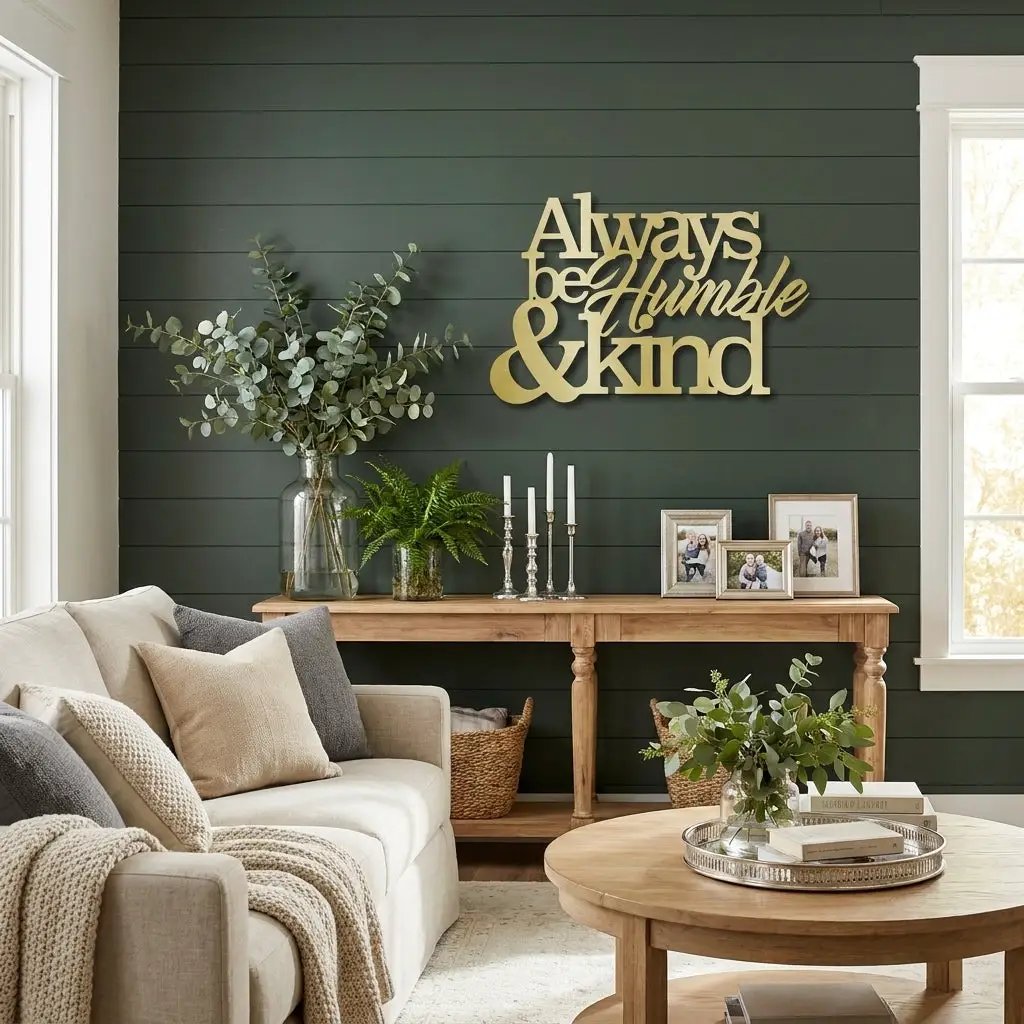 Always Be Humble and Kind Metal Wall Art – Inspirational Farmhouse Steel Sign – Rustic Family Quote Decor – Laser Cut Powder Coated USA Made Wall Hanging