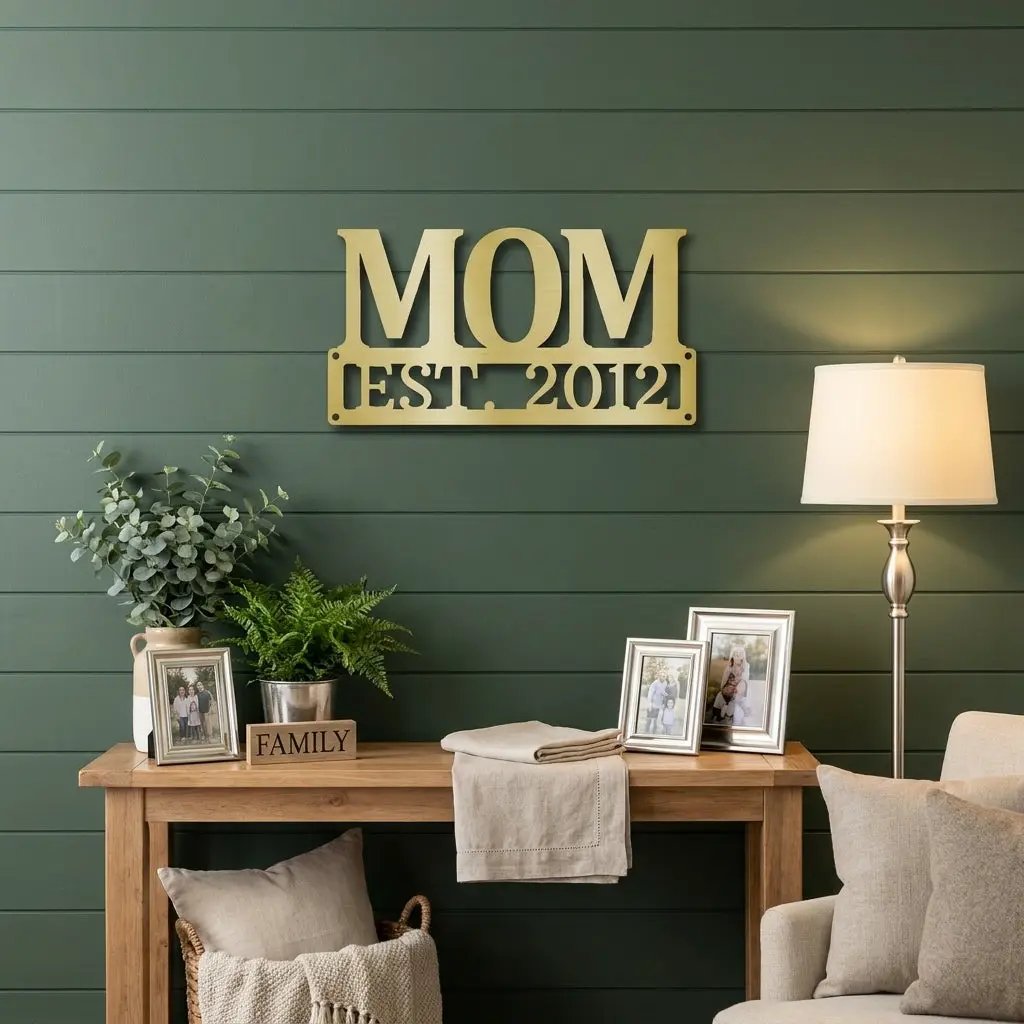 Mom Est. Year Metal Wall Art – Personalized Mom Sign – Custom Mother Established Date Sign – Mother’s Day Gift Wall Decor