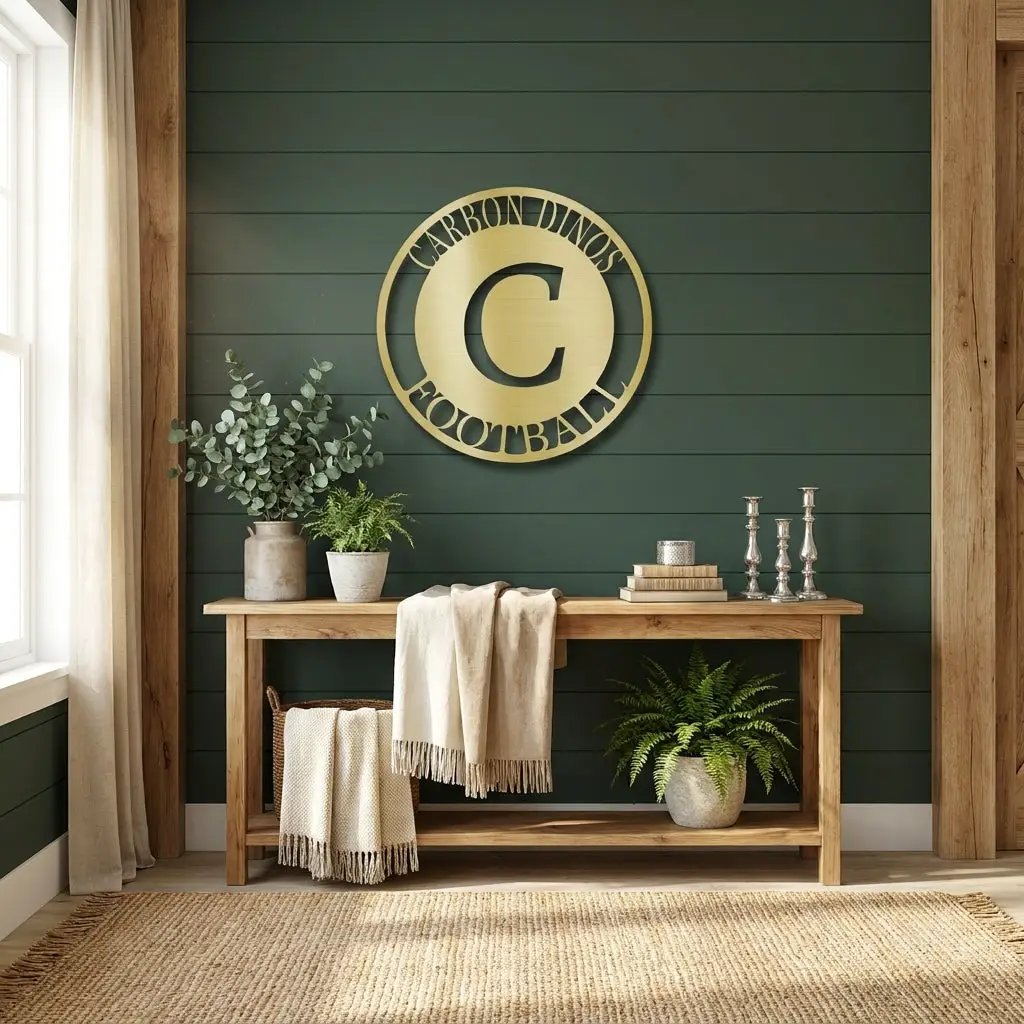 Initial Family Name Personalized Indoor Outdoor Steel Wall Sign Art