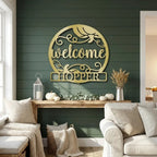 Personalized Pumpkin Metal Wall Art – Welcome Fall Sign with Family Name – Rustic Autumn Decor – Custom Front Door Pumpkin Sign – Farmhouse Fall Decor