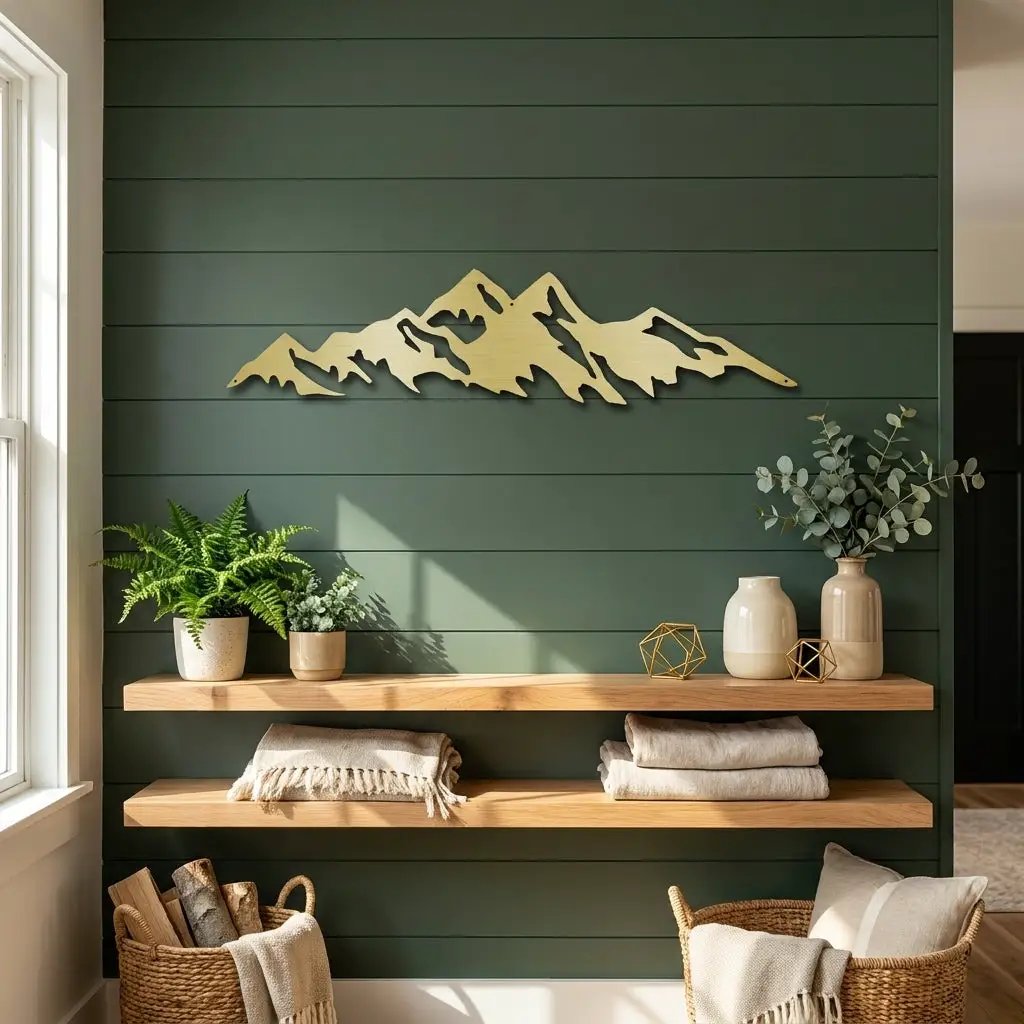 Mountain Ridge Indoor Outdoor Steel Wall Sign Art