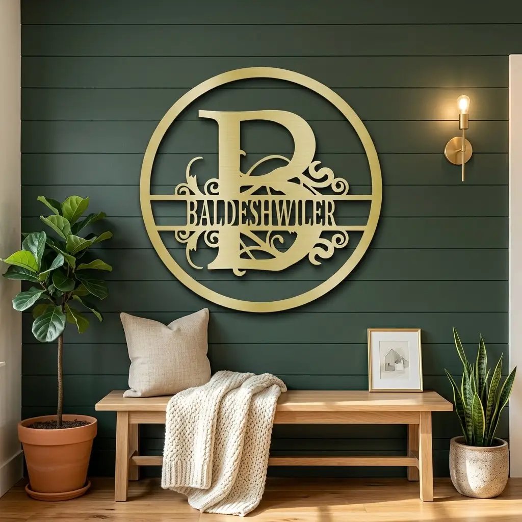 Monogrammed Elegance: Your Initial, Your Name, Your Style - Steel Wall Sign Art