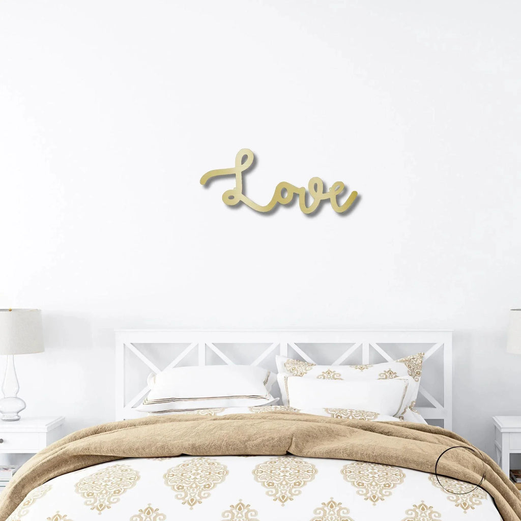 Love Script Metal Word Art Wall Sign