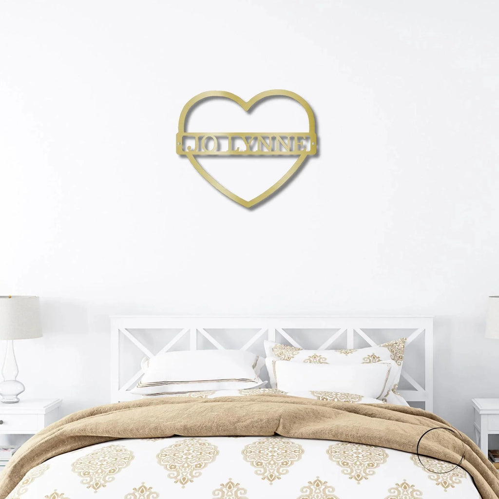 Custom Heart Shaped Monogram Personalized Steel Wall Sign