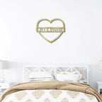 Custom Heart Shaped Monogram Personalized Steel Wall Sign