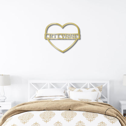 Custom Heart Shaped Monogram Personalized Steel Wall Sign - Mallard Moon Gift Shop