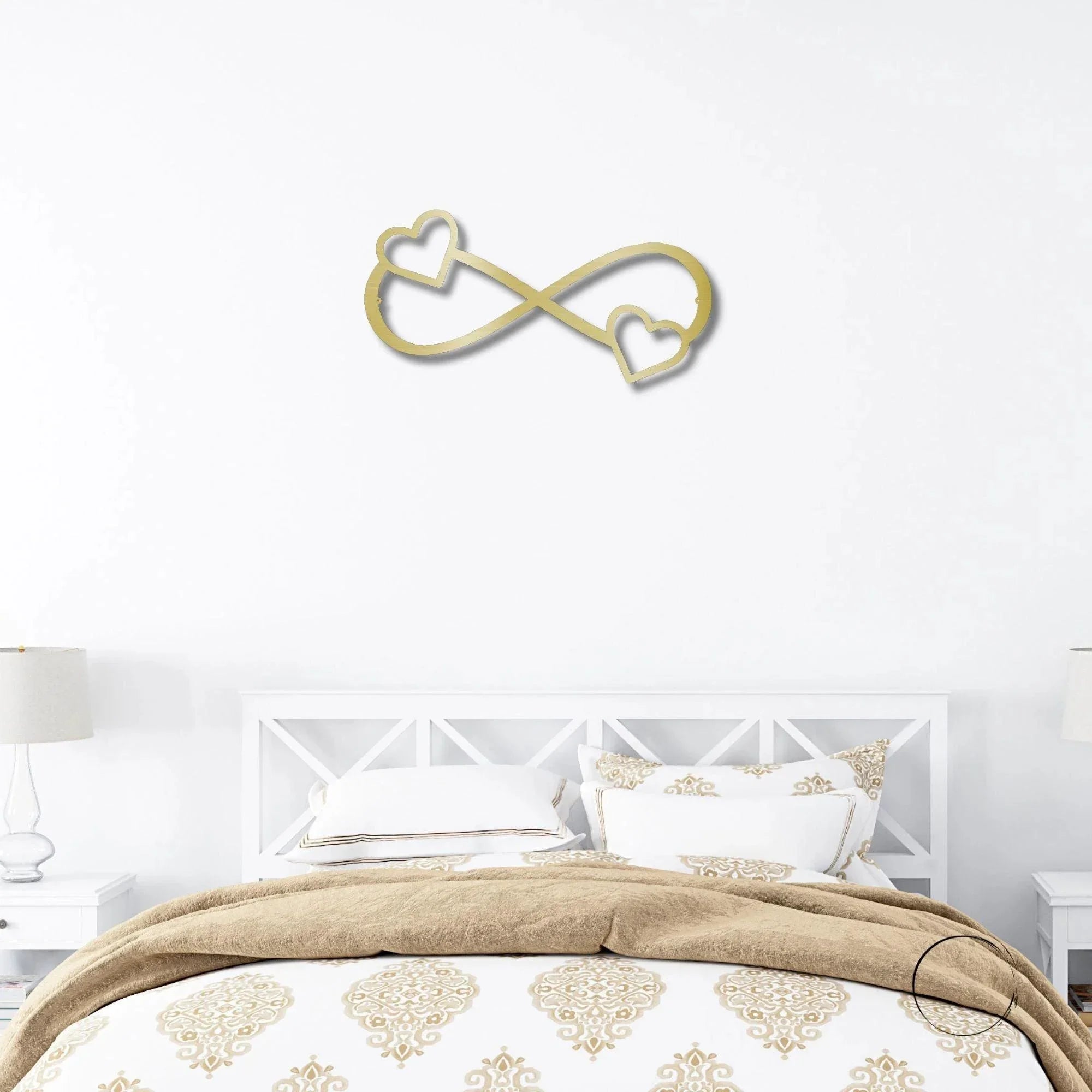 Double Heart Infinity Steel Wall Sign