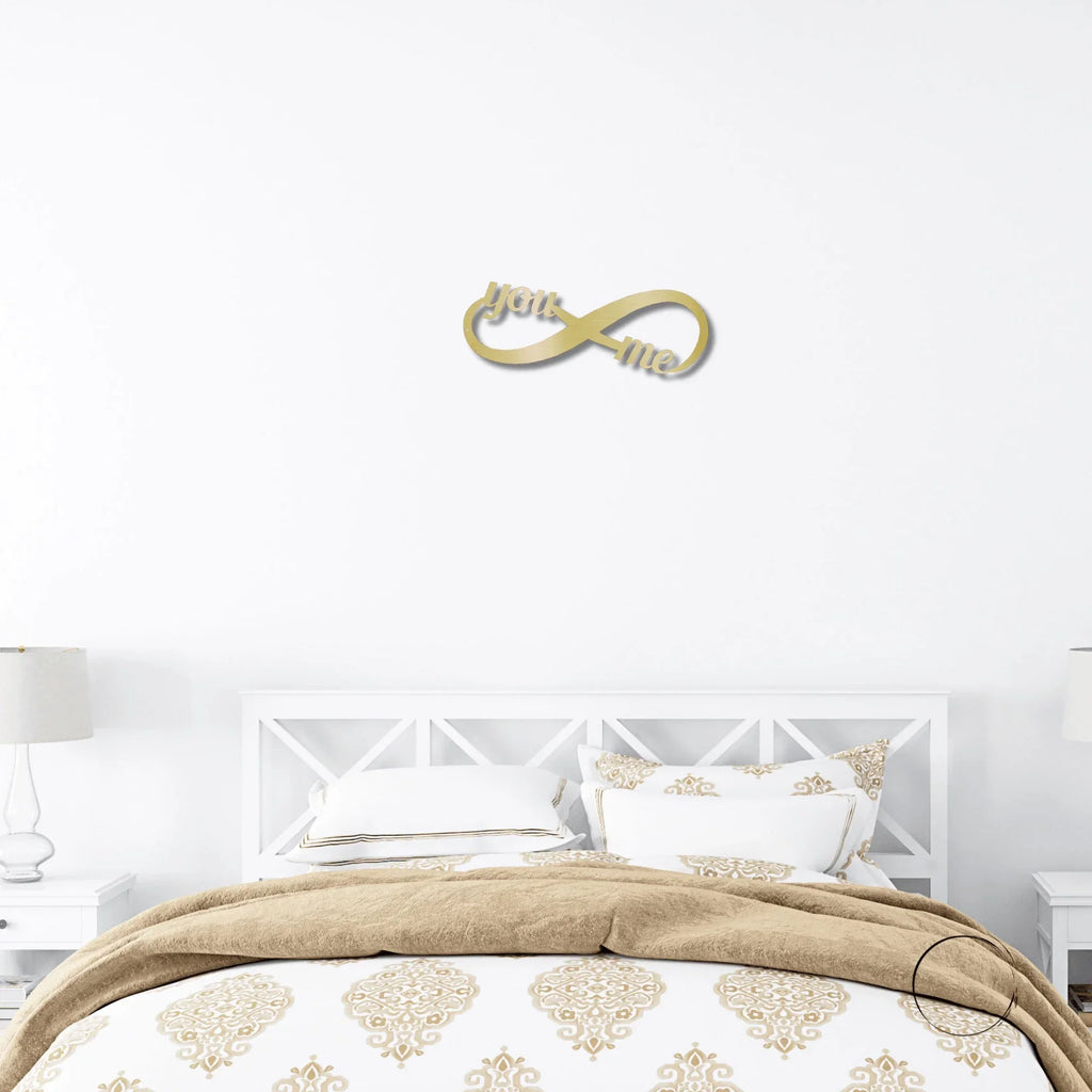 Romantic Home Decor "You & Me" Laser-Cut Infinity Metal Wall Art