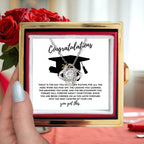 Congratulations Graduation Gift for Her – Rotating Rose Love Knot Necklace with Heartfelt Message Card – Class of 2025 Jewelry for Daughter, Granddaughter, Niece or Friend