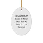 Gramps Gifts, Funny Oval Ornament, 'They Call Me Gramps...' Quote, Christmas Unique Gifts from Men to Gramps, Unique Oval Decor for Home