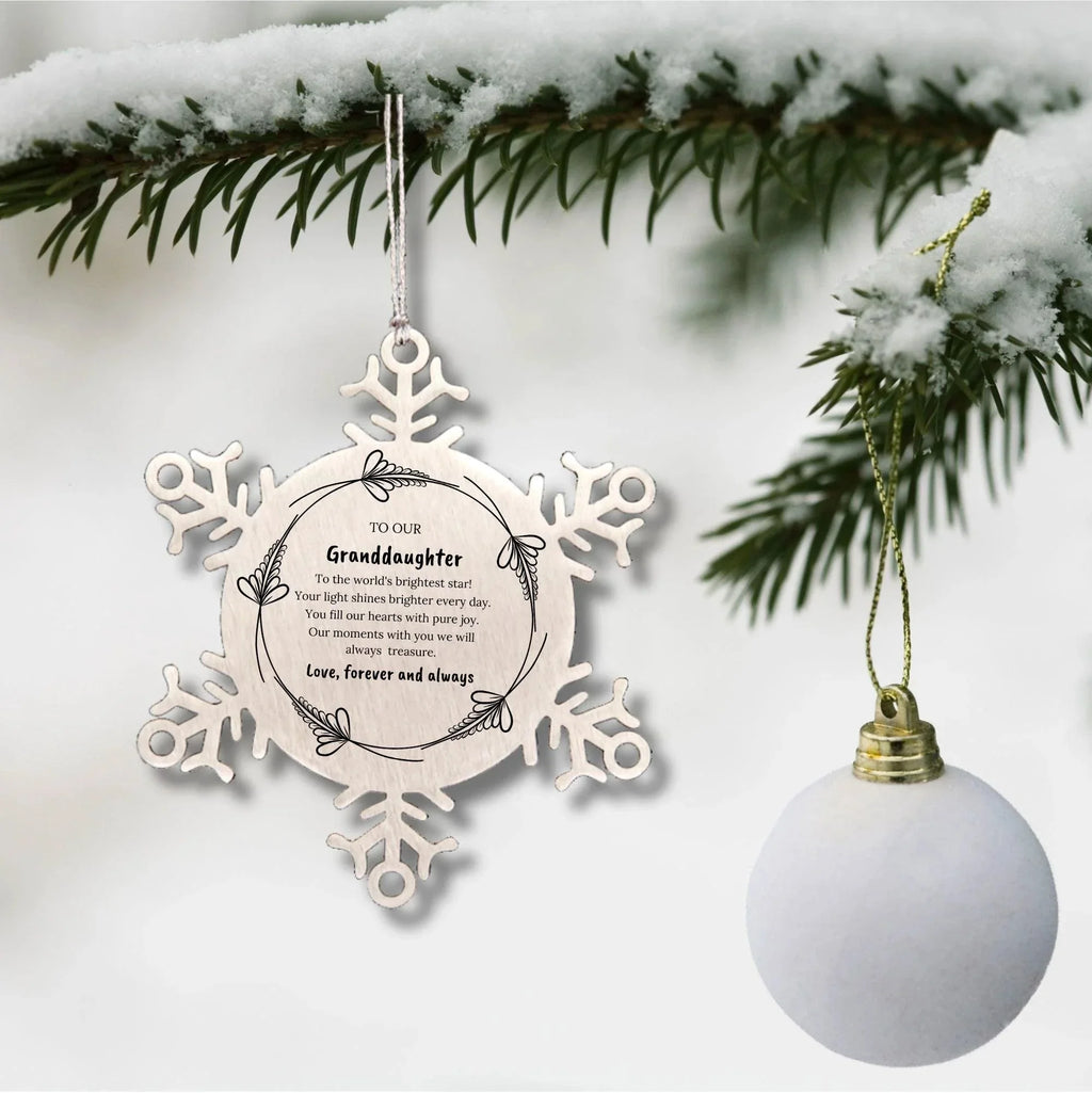 Granddaughter Snowflake Engraved Christmas Ornament You fill Our Hearts With Pure Joy