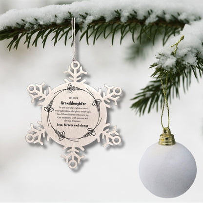 Granddaughter Snowflake Engraved Christmas Ornament You fill Our Hearts With Pure Joy