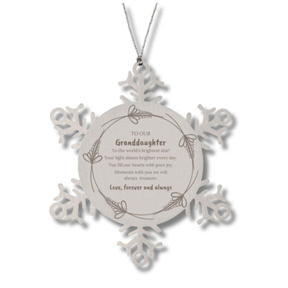 Granddaughter Snowflake Engraved Christmas Ornament You fill Our Hearts With Pure Joy