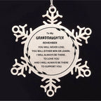 Granddaughter Snowflake Ornament, Remember, You Will Never Lose. You Will Either Win or Learn, Keepsake Inspirational Birthday Christmas Gifts Ideas