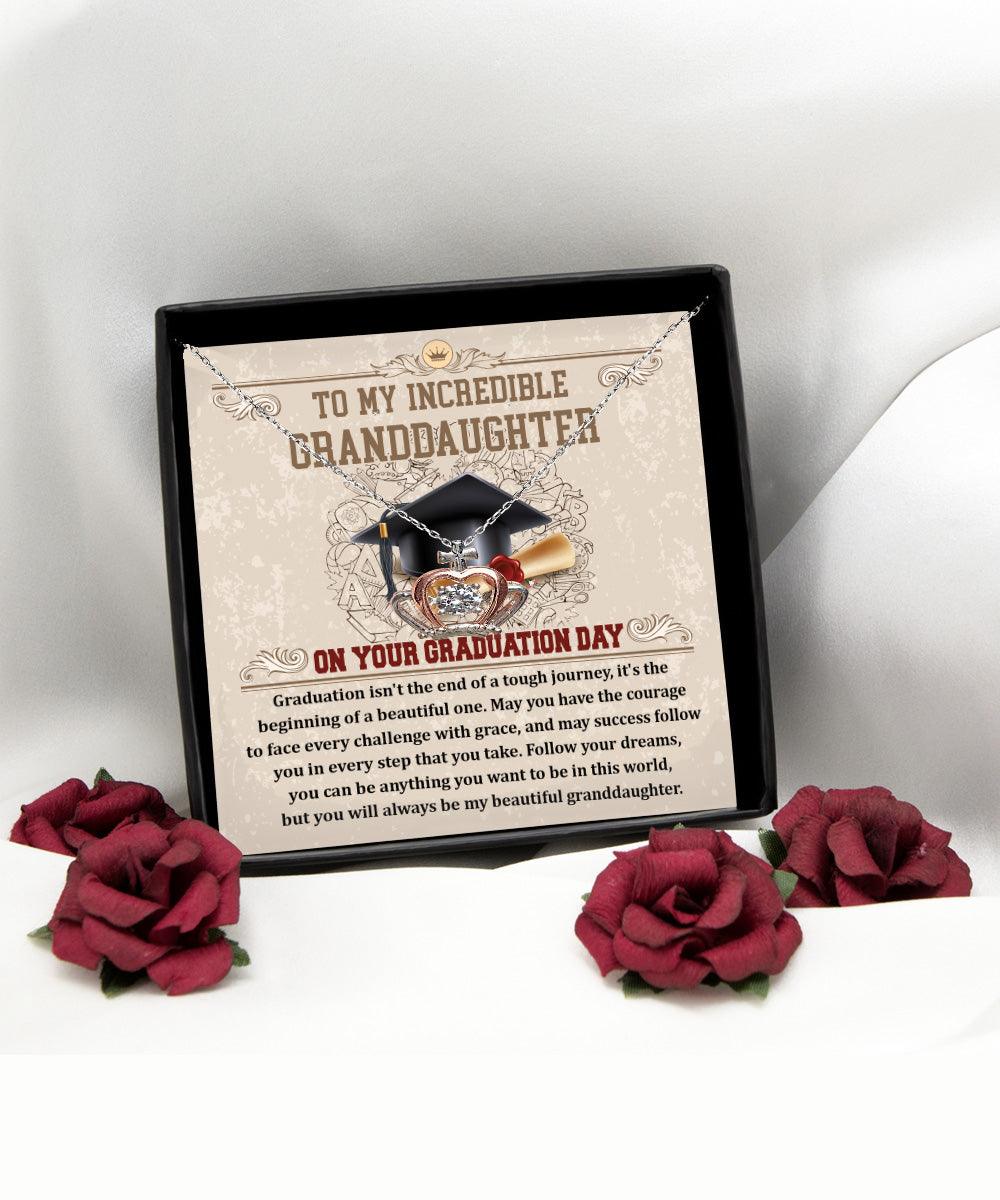 Granddaughter Graduation Gift Follow Your Dreams Crown Pendant Necklace - Mallard Moon Gift Shop